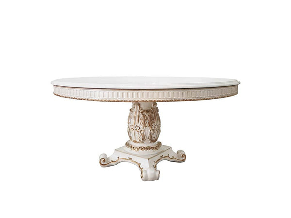 ACME Vendome Antique Pearl Finish Dining Table Model DN01222 - MONAVILLA