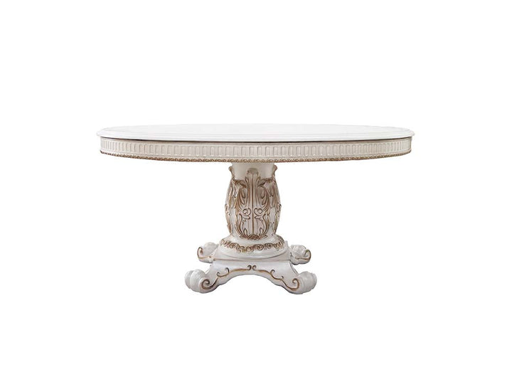 ACME Vendome Antique Pearl Finish Dining Table Model DN01222 - MONAVILLA