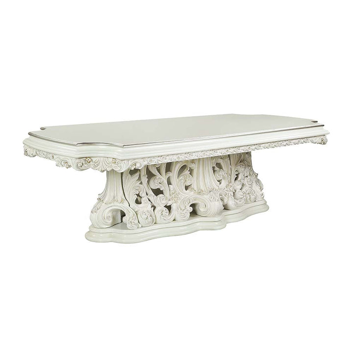 ACME Adara Antique White Finish Dining Table Model DN01229 - MONAVILLA