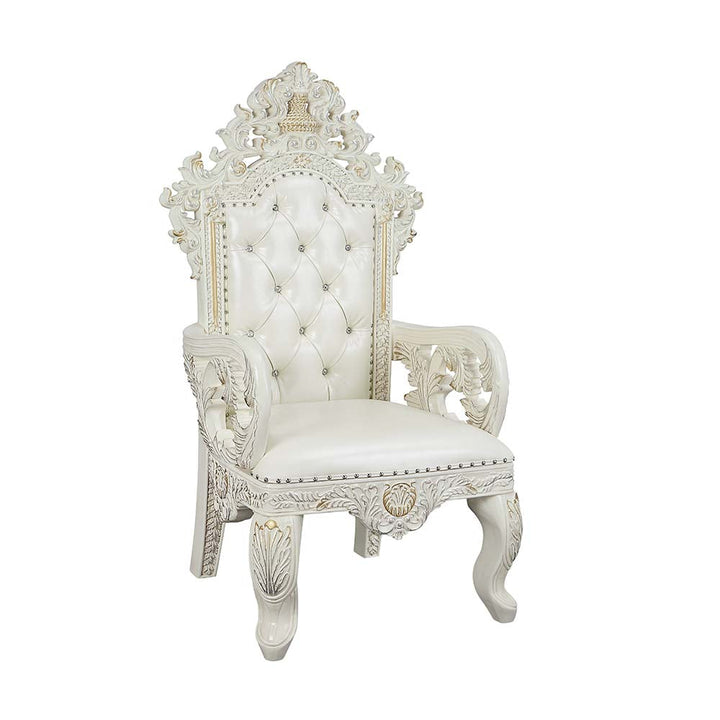 ACME Adara White PU & Antique White Finish Dining Chair Model DN01231 - MONAVILLA