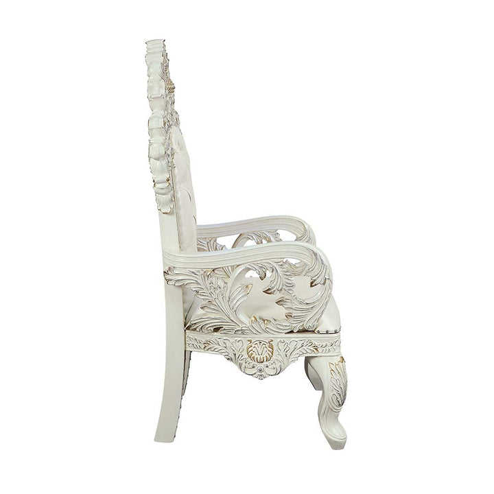 ACME Adara White PU & Antique White Finish Dining Chair Model DN01231 - MONAVILLA