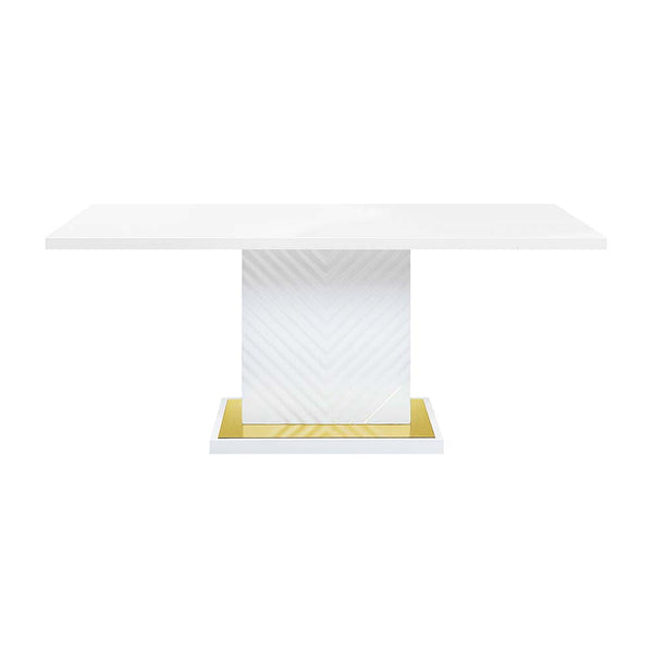 ACME Gaines White High Gloss Finish Dining Table Model DN01258 - MONAVILLA