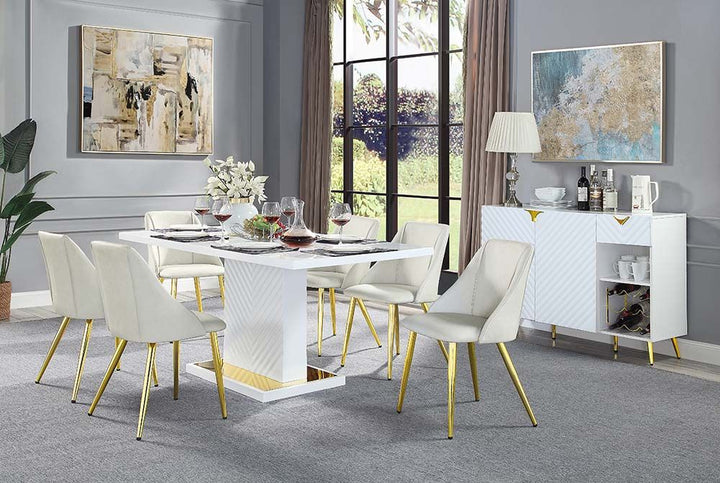 ACME Gaines White High Gloss Finish Dining Table Model DN01258 - MONAVILLA