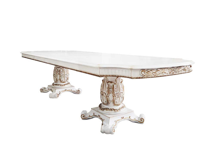 ACME Vendome Antique Pearl Finish Dining Table Model DN01346 - MONAVILLA