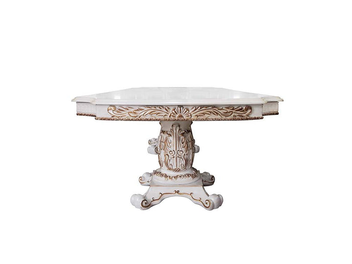 ACME Vendome Antique Pearl Finish Dining Table Model DN01346 - MONAVILLA