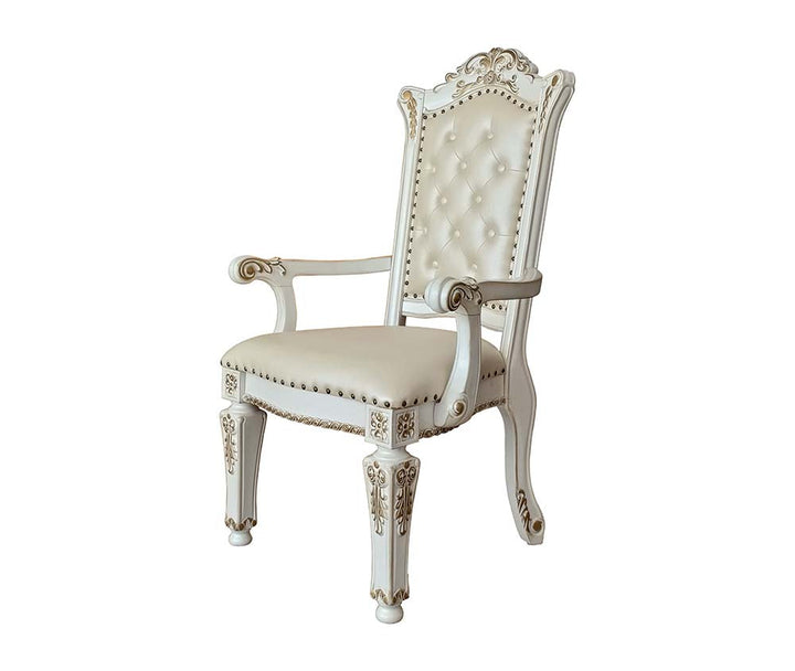 ACME Vendom PU & Antique Pearl Finish Dining Chair Model DN01349 - MONAVILLA