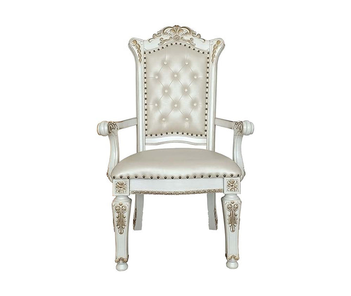 ACME Vendom PU & Antique Pearl Finish Dining Chair Model DN01349 - MONAVILLA