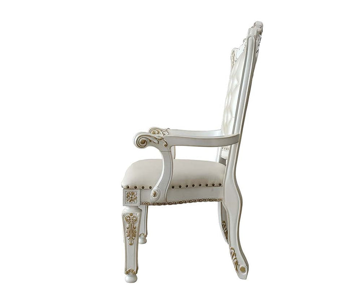 ACME Vendom PU & Antique Pearl Finish Dining Chair Model DN01349 - MONAVILLA