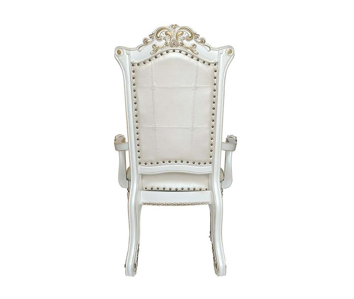 ACME Vendom PU & Antique Pearl Finish Dining Chair Model DN01349 - MONAVILLA