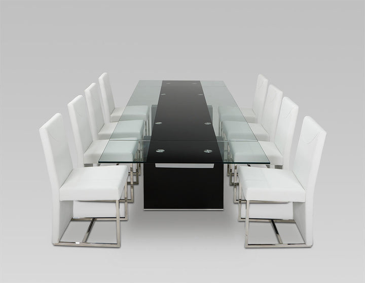 Modrest Lisbon Extendable Glass Dining Table - MONAVILLA