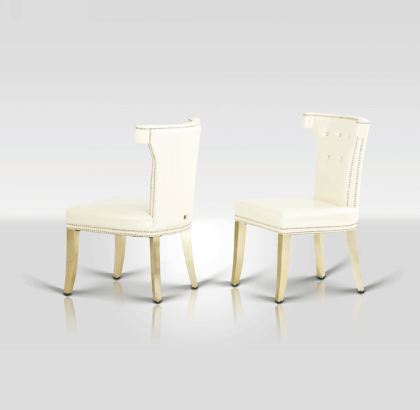 A&X Beatrice White Leather Dining Chair - MONAVILLA