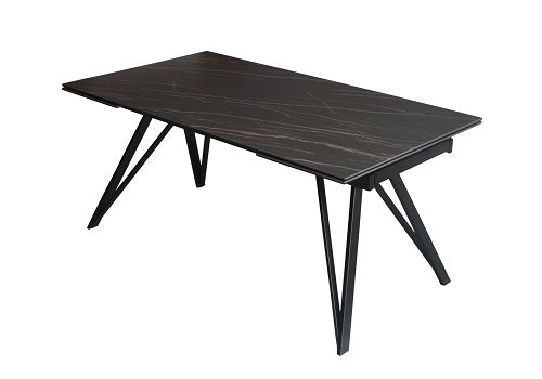 Modrest Bobby Modern Black Ceramic Extendable Dining Table - MONAVILLA