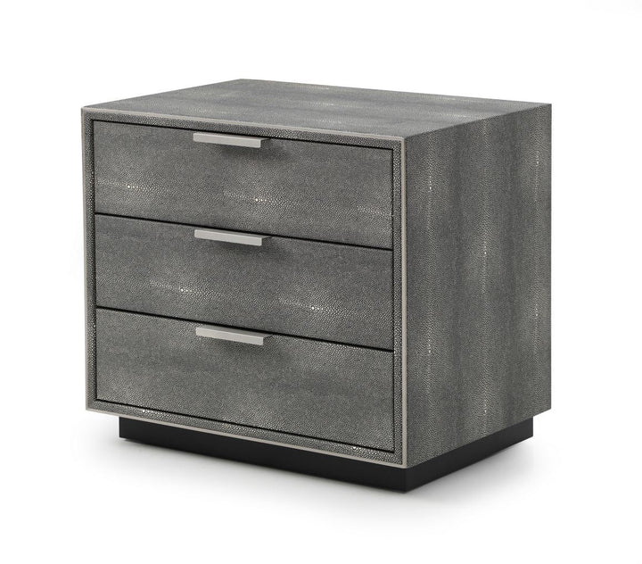 Modrest Dynasty Modern Shagreen Three Drawer Nightstand - MONAVILLA