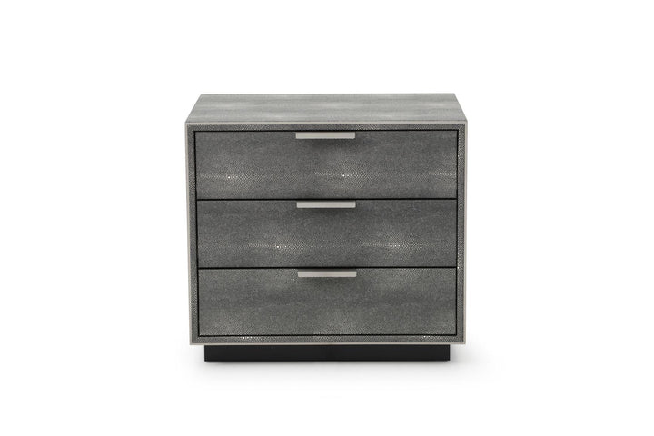 Modrest Dynasty Modern Shagreen Three Drawer Nightstand - MONAVILLA