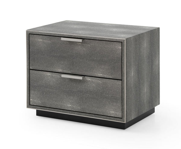 Modrest Dynasty Modern Shagreen Two Drawer Nightstand - MONAVILLA