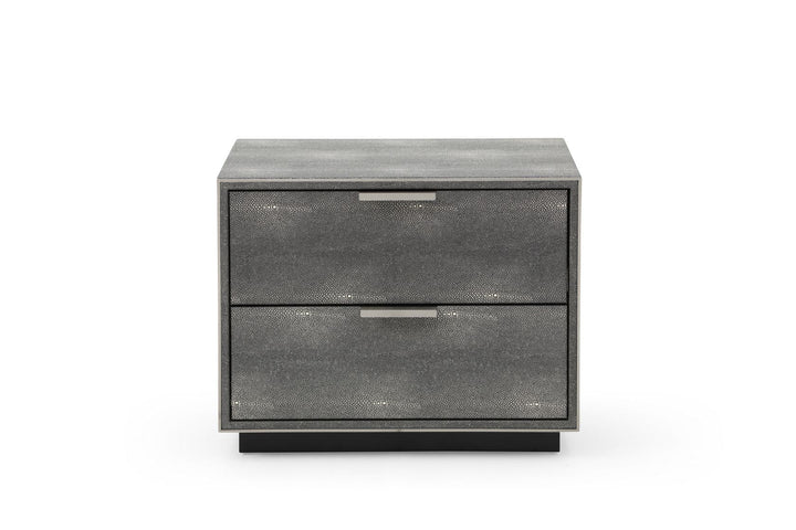 Modrest Dynasty Modern Shagreen Two Drawer Nightstand - MONAVILLA