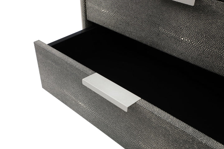 Modrest Dynasty Modern Shagreen Two Drawer Nightstand - MONAVILLA