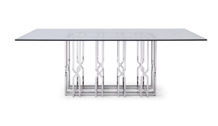 Modrest Ericson Modern Glass & Stainless Steel Dining Table - MONAVILLA