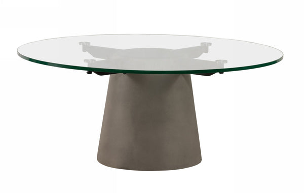 Nova Domus Essex Contemporary Concrete, Metal and Glass Coffee Table - MONAVILLA