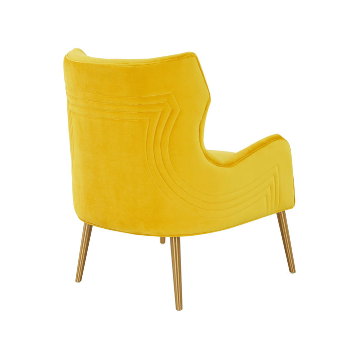 Modrest Everly Contemporary Velvet Yellow Accent Chair - MONAVILLA