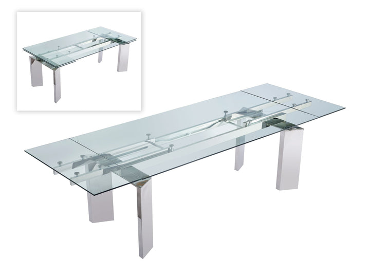 Modrest Viking Modern Extendable Glass Dining Table - MONAVILLA