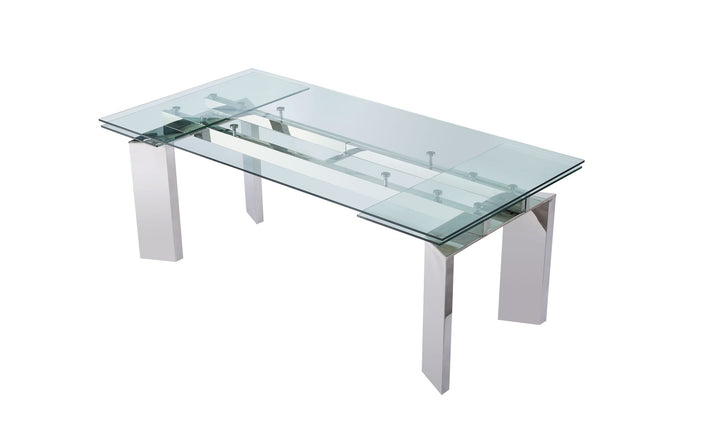 Modrest Viking Modern Extendable Glass Dining Table - MONAVILLA