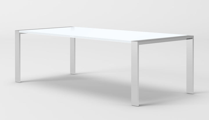 Modrest Fauna Modern White High Gloss & Stainless Steel Chrome Dining Table - MONAVILLA