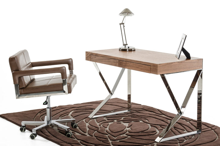 Modrest Ferris Modern Walnut Office Desk - MONAVILLA