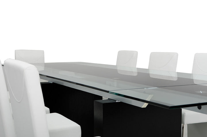 Modrest Lisbon Extendable Glass Dining Table - MONAVILLA