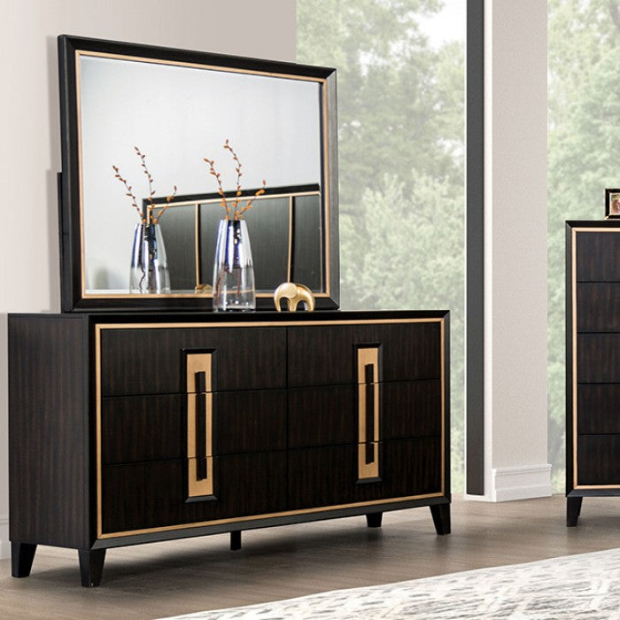 Furniture Of America Kenyada Espresso & Gold Dresser Model FM7421ES-D - MONAVILLA