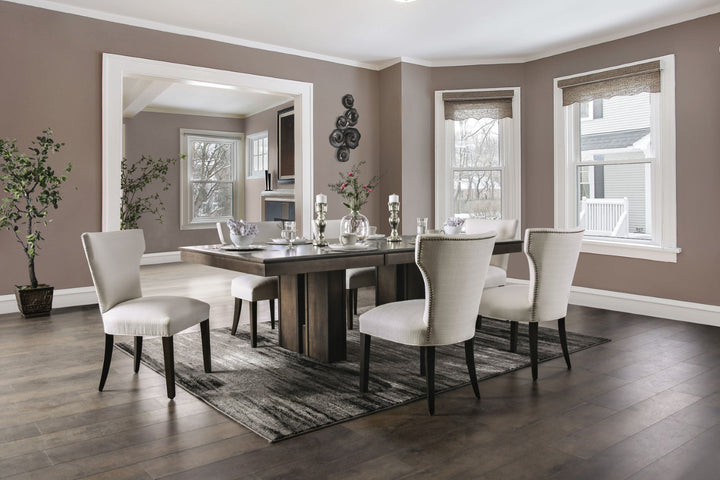 Furniture Of America Kassidy Beige/Espresso Transitional 7-Piece Dining Table Set Model FOA3004T-7PC - MONAVILLA