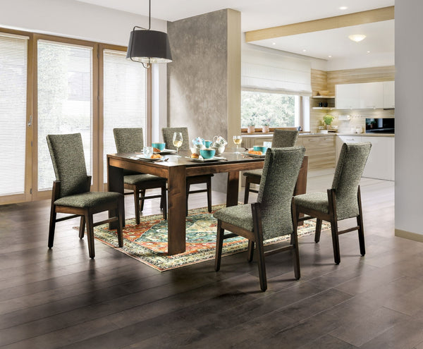 Furniture Of America Kristine Walnut/Gray Transitional 5-Piece Dining Table Set Model FOA3006T-7PC - MONAVILLA