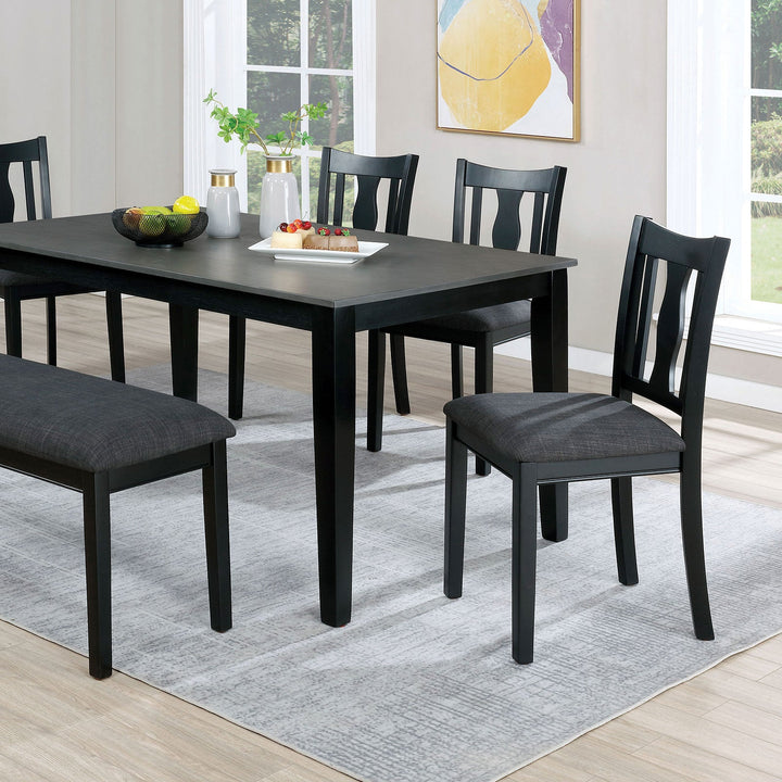 Furniture Of America Carbey Black/Gray Transitional 6-Piece Dining Table Set Model FOA3488T-6PC - MONAVILLA