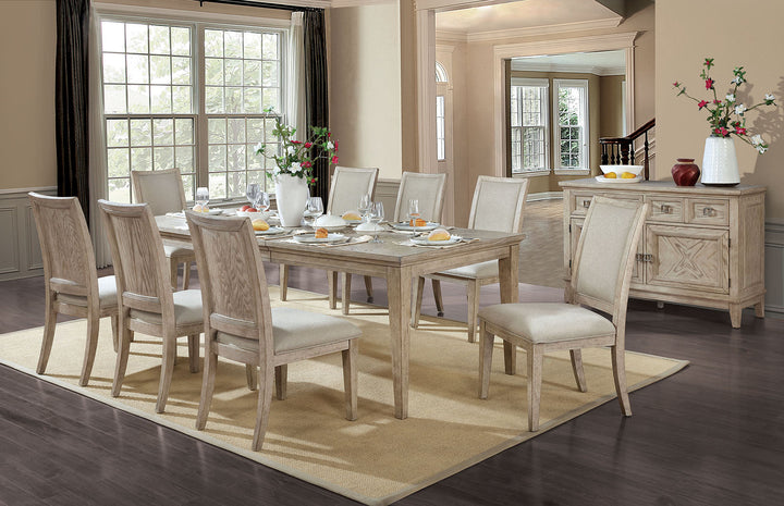 Furniture Of America Cerise Natural Tone/Beige Transitional Dining Table With 1 X 18" Leaf Model FOA3786T - MONAVILLA