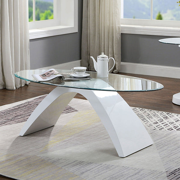 Furniture Of America Nahara White Contemporary Coffee Table Model FOA4042WH-C-TABLE - MONAVILLA