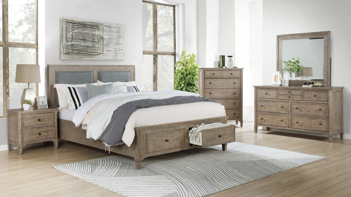 Furniture Of America Anneke Wire-Brushed Warm Gray Transitional Bed Model FOA7173 - MONAVILLA