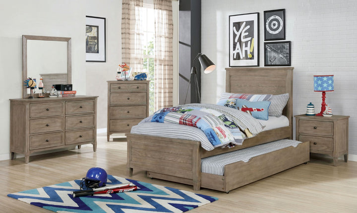 Furniture Of America Vevey Wire-Brushed Warm Gray Transitional Twin Bed Model FOA7175T-BED - MONAVILLA