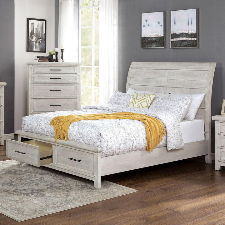 Furniture Of America Shawnette Antique White Transitional Bed Model FOA7924 - MONAVILLA