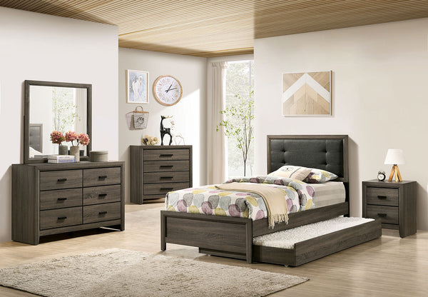 Furniture Of America Roanne Gray/Charcoal Transitional 4-Piece Full Bedroom Set Model FOA7927F-4PC - MONAVILLA