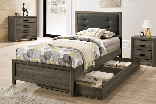 Furniture Of America Roanne Gray/Charcoal Transitional Twin Bed Model FOA7927T-BED - MONAVILLA