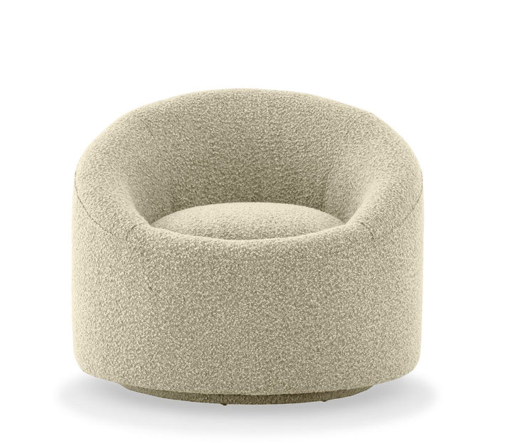 Modrest Frontier Glam Beige Fabric Accent Chair - MONAVILLA