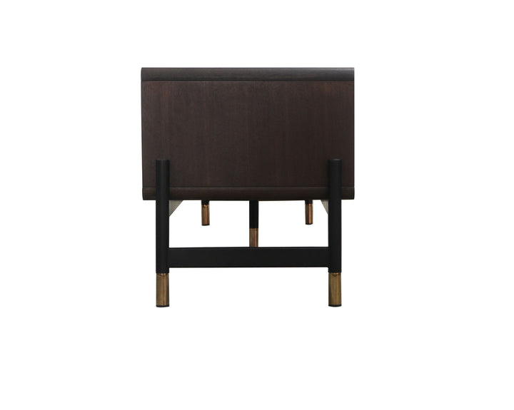 Modrest Gabrielle Contemporary Acacia & Gold TV Stand - MONAVILLA