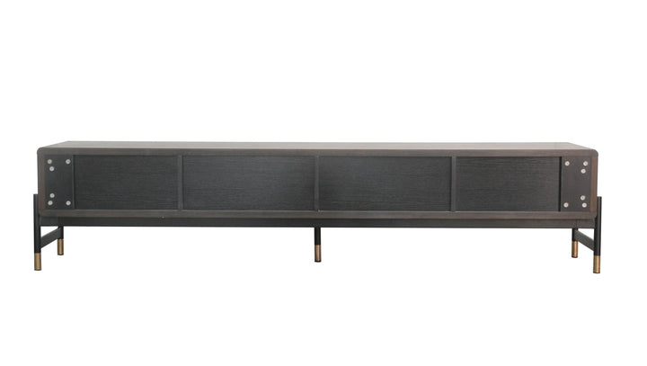 Modrest Gabrielle Contemporary Acacia & Gold TV Stand - MONAVILLA