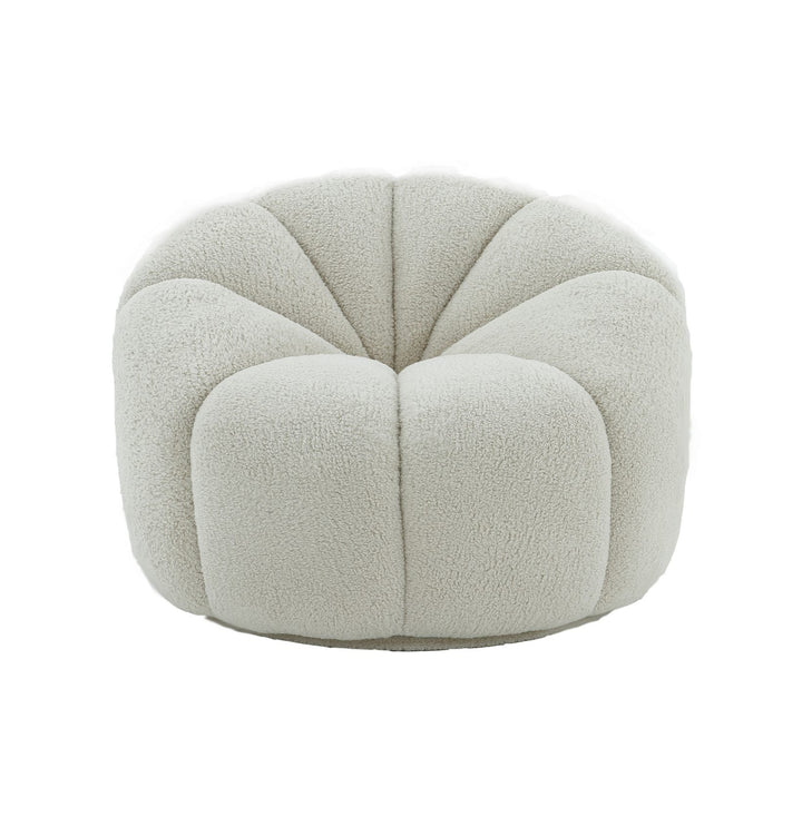 Divani Casa Gadson Contemporary White Sherpa Accent Chair - MONAVILLA