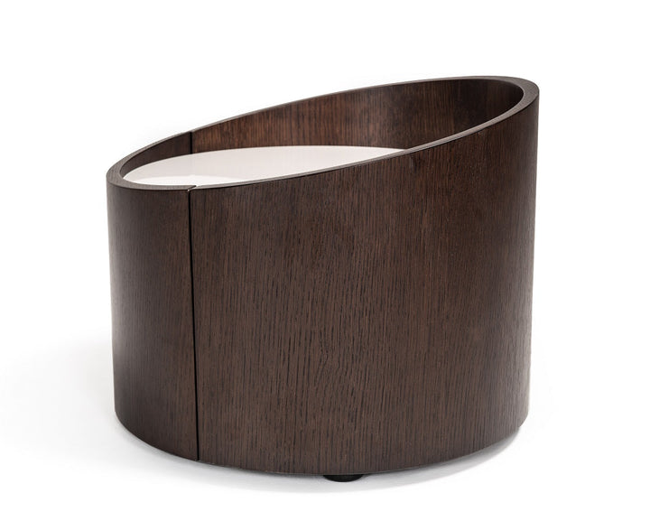 Modrest Gamma Modern Brown Oak Nightstand - MONAVILLA