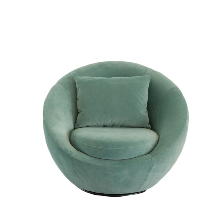 Modrest Gypsum Modern Teal Swivel Accent Chair - MONAVILLA