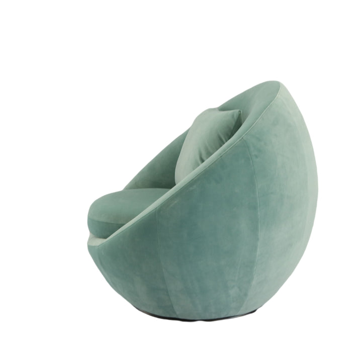 Modrest Gypsum Modern Teal Swivel Accent Chair - MONAVILLA