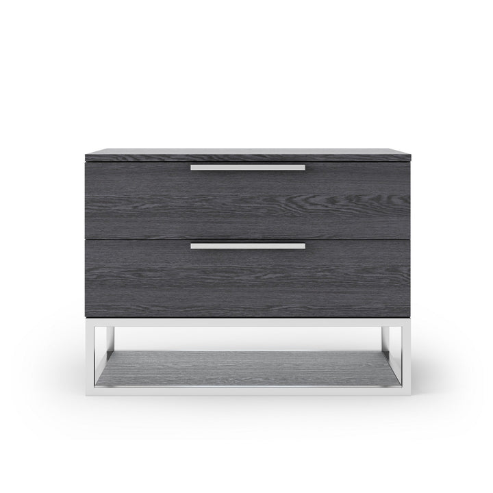 Modrest Heloise Contemporary Grey Elm Nightstand - MONAVILLA