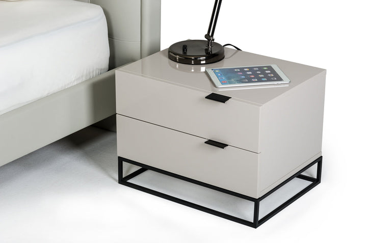 Modrest Hera Modern Grey Nightstand - MONAVILLA