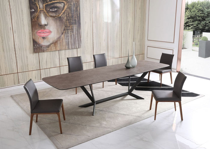 Modrest Herzog Modern Grey Ceramic Dining Table - MONAVILLA